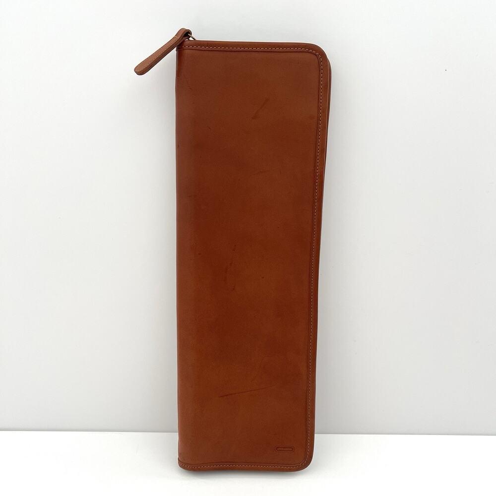 Coach Vintage British Tan Brown Leather Travel Tie 16” Rectangle Zip Around Case